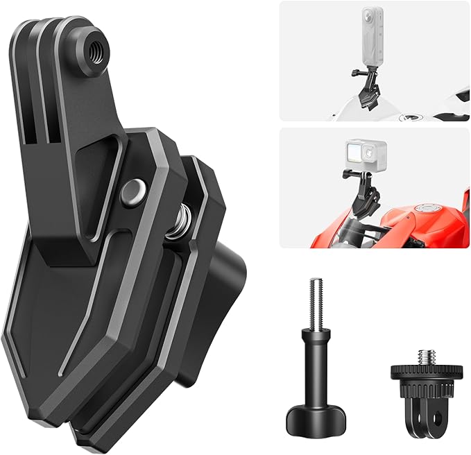 Motorcycle Windshield Clip Camera Mount for Insta360 X5/X4/X3 for GoPro for DJI Osmo Action Motorcycle Mount Clamps for Insta360 X5 Accessories