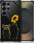 for Samsung Galaxy S25 Ultra Case,Graphic Design for Girl Boy Soft Silicone Hard Acrylic Shock Protection Designed for Samsung Galaxy S25 Ultra Pig Sunflower Yellow Sunshine Pattern
