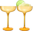 Acrylic Shatterproof Martini, Margarita, Champagne & Cocktail Unbreakable Glasses | Set of 2 | Large Plastic Coupe Glasses 15oz, Tritan Drinkware, BPA-free, Reusable, Pool, Indoor & Outdoor (Yellow)