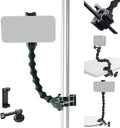 Gooseneck Phone Clamp Mount with Super Clamp - 360° Adjustable Phone Stand Compatible with iPhone 16-6, 360 Action Camera & 0.7-2" Devices for Desk/Outdoor/Video Creation