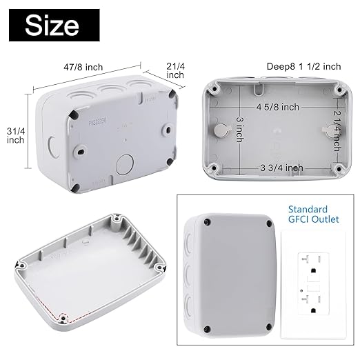 Outdoor Junction Box,Nineleaf White IP66 Weatherproof Electrical Project Boxes PVC/ABS Plastic Enclosure Box Universal Watertight 4.9 x 3.3 x 2.3 inch, with 4PK White 20mm Cable Gland Grey(1 Set)