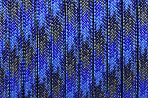 BORED? PARACORD! 550 lb Paracord – Ideal for Crafting, DIY Projects, Camping, Military & Active Outdoors – 300+ Colors – Tactical Parachute Cord Type III – Strong - Denim 50 Feet