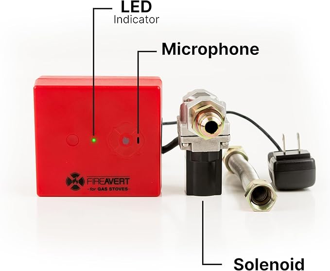 FireAvert-Gas Stove Auto Shut-Off Device (1/2" Pipe Line), Oven Monitoring Solution for Senior Citizen and Elderly Parents, As Seen on Shark Tank