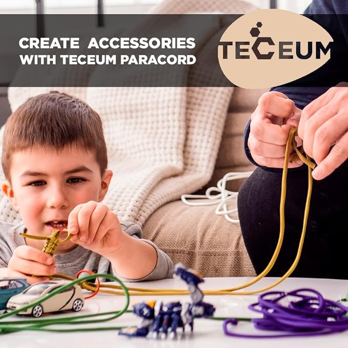 TECEUM Reflective Paracord Rope 1000 – 1000ft/200ft/100ft/50ft – 40+ Colors – Glow in The Dark – para Cord – Utility Rope for Survival, Hunting & Camping Gear – Nylon String, Camping Rope, Tent Cord