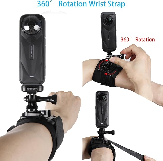 Accessories Kit for Insta360 One X5/X4/X4 Air/X3/X2, One R, X and GoPro Hero 9,New Quick Release Head Strap Mount + Chest Mount Harness + Backpack Strap Clip + 360°Rotating Wrist Strap