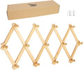 AMAPON Accordion Style Expandable Wall Wooden Coat Rack 13 Hooks (Pegs) Hang Hats Jackets Coffee Mug Purses Necklaces Towels Cap Leash Scarves Data Line Kitchenware