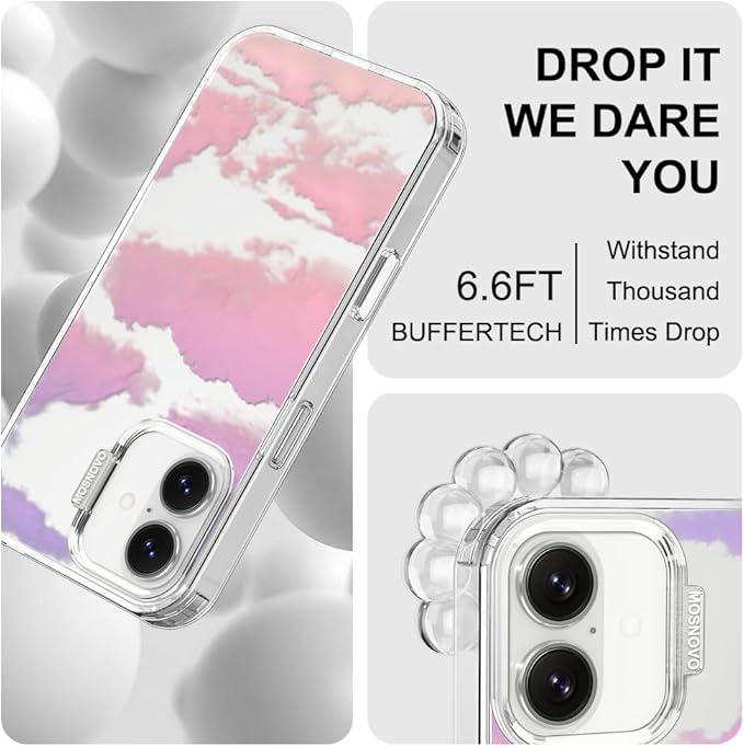 MOSNOVO for iPhone 17 Case, Shockproof Military-Grade Protection 6.6ft Drop Tested, Camera Control, Clear Phone Case for iPhone 17, Sunset Glow Design