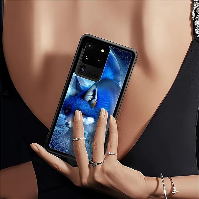 for Samsung Galaxy S20 Ultra Case, Snowy Mountain Fox Lake Pattern Graphic Design Girl Boy Soft Silicone Hard Acrylic Shock Protection for Samsung Galaxy S20 Ultra