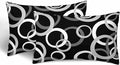 Abstract Geometric Circle 12 X 20 Pillow Covers Black White Decor Artwork Set of 2 Pillow Cases Velvet Outdoor Pillowcases Decorative for Home Bed Sofa Couch Hotel