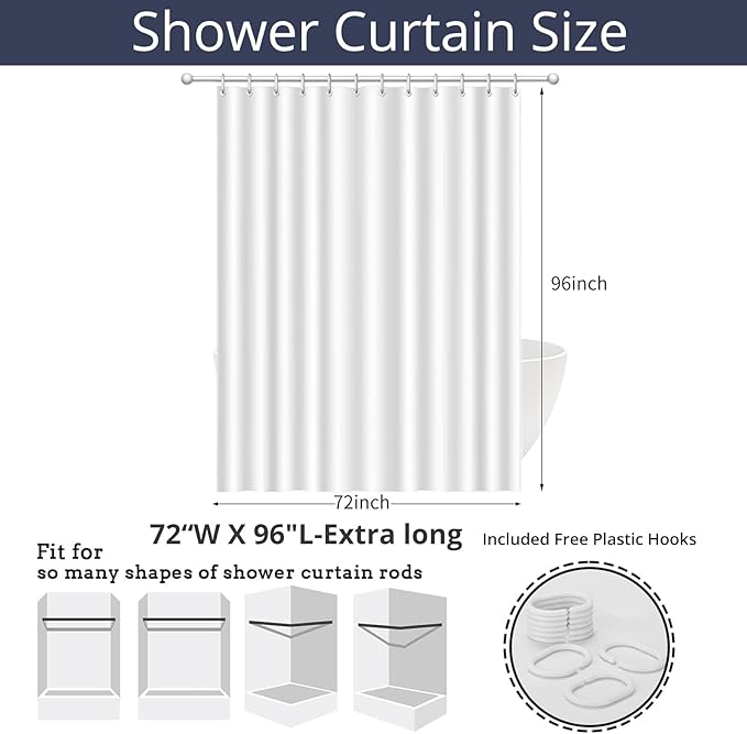 Kid Shower Curtain, Colorful Cartoon Tropical Fish Ocean Beach Theme Bath Curtain Waterproof Fabric Machine Washable with Hooks, 72" Wx96 L