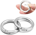DEVPSISR 4pcs Flat Trigger Spring O Rings,Metal Keychain Ring Round Carabiner Clips for Keyrings Buckle, Bags,Purses,Purses