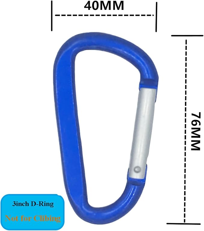 LESHIRY Large Carabiners Keychain 3" Aluminum D Shape Premium Durable D-Ring Carabiner Clip Hook Camping Accessories Snap Link Key Chain Durable Improved Design