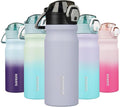 BJPKPK Water Bottle with Straw 18oz Insulated Water Bottles Reusable Stainless Steel Metal Thermal Flask with Leak Proof Lockable Lid and Carry Handle,Iceberg