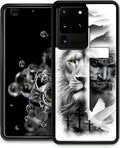 for Samsung Galaxy S20 Ultra Case, Lion Cross Jesus Christ Dove Pattern Graphic Design Girl Boy Soft Silicone Hard Acrylic Shock Protection for Samsung Galaxy S20 Ultra