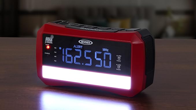 Digital AM/FM Weather Band Alarm Clock Radio with NOAA Weather Alert, Emergency Light and Built-in Flashlight