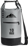 HEETA Waterproof Dry Bag with Front Zippered Pocket for Women Men, 5L/10L/20L/30L/40L Roll Top Lightweight Dry Storage Bag Backpack for Travel, Kayaking, Boating, Rafting, Camping, Hiking & Beach