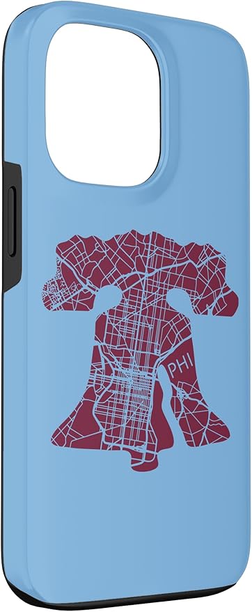 Philadelphia Street Map Liberty Bell Vintage Maroon Philly Case for iPhone 13 Pro
