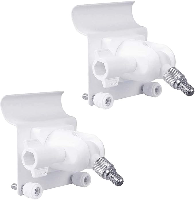 HOLACA Vinyl Siding Clips for Arlo,Stick Up Cam Roelink ZUMIMALL Eufy Security Camera, Hanger Hooks for Mounting Security Camera, Weatherproof Aluminum Alloy Material (2 Pack, White)