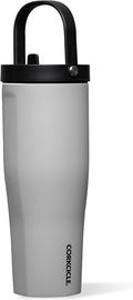 Corkcicle Go Cup XL - Leak-Proof Travel Tumbler - Triple Insulated Stainless Steel Water Bottle - Easy-Carry Handle - Summer Drinkware Gift - Keeps Drinks Ice Cold - 30 oz - River Rock
