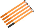MECCANIXITY 5Pcs Reusable Battery Tie Down Straps,0.8x16" Orange Nylon Multipurpose Battery Hold Down Adjustable Cinch Strap Hook Loop Fastening Tie for Quadcopters FPV RC Drone Boat Car