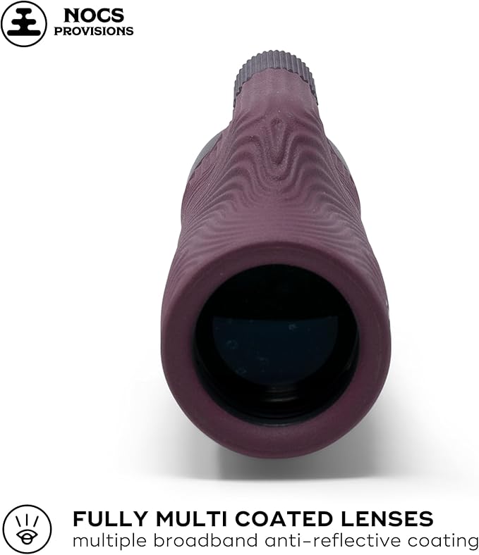 Nocs Provisions Field Tube 10x32 Waterproof Monocular, 10X Magnification Telescope, Bak4 Prism, Wide Field of View for Bird Watching, Backpacking & Wildlife Viewing - Oxblood Maroon
