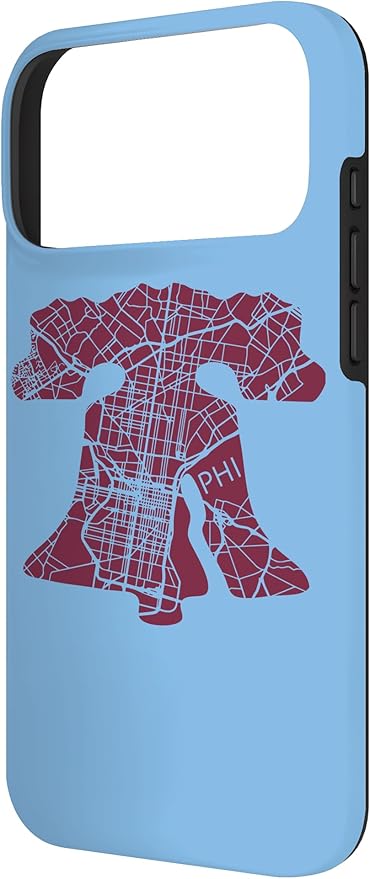 Philadelphia Street Map Liberty Bell Vintage Maroon Philly Case for iPhone 17 Pro Max