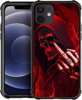 for iPhone 12 Mini Case, Gestures Funny Skull Pattern Graphic Design Girl Boy Soft Silicone Hard Acrylic Shock Protection for iPhone 12 Mini