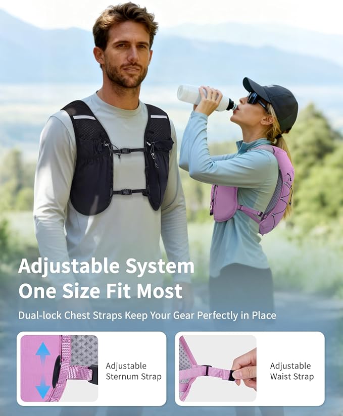 ECOHUB Running Hydration Vest Backpack, Lightweight Hydration Pack Bag Daypack for Hiking Cycling Marathon Backpack Vest for Women Men (No Bladder Included)