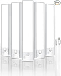 Under Cabinet Rechargeable Lighting: 10 Inch Motion Sensor Dimmable Lights Indoor - Battery Operated Lights - Wireless Closet Light Magnetic Led Light for Kitchen Home Bathroom Counter 5 Pack