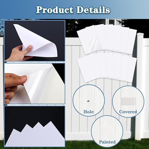 Vinyl Siding Repair Patch Kit, Vinyl Siding Repair Kit Self-Adhesive Vinyl Siding Patch Repair Tape PVC Vinyl Fence Patch Kit for House Vinyl Siding Cover Any Cracks Holes Blemishes - 12 Patches