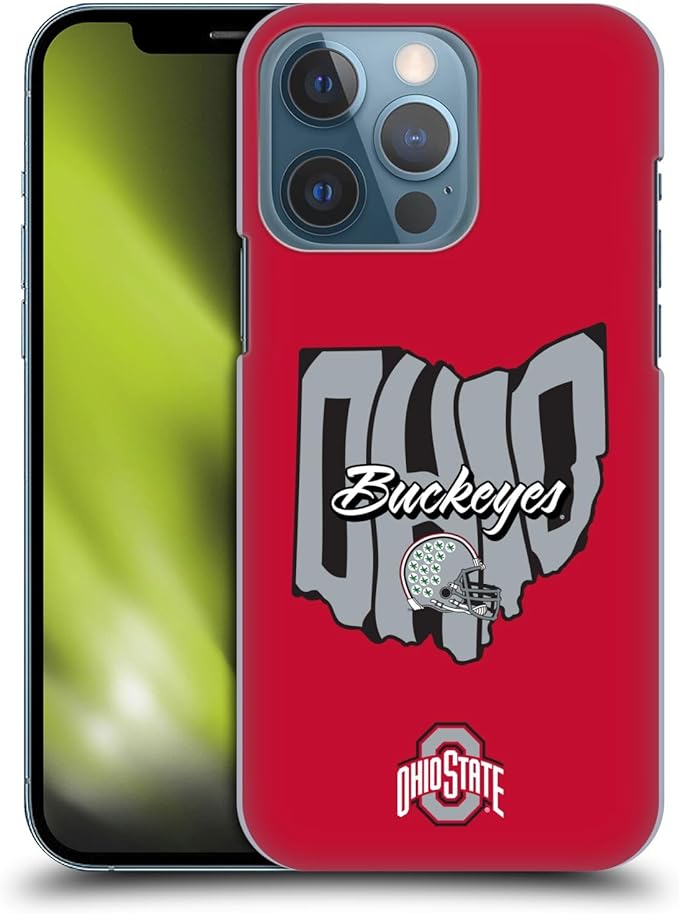 Head Case Designs Officially Licensed Ohio State University Map Football Graphics Hard Back Case Compatible with Apple iPhone 13 Pro