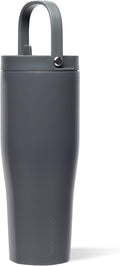 Corkcicle Go Cup XL - Leak-Proof Travel Tumbler - Triple Insulated Stainless Steel Water Bottle - Easy-Carry Handle - Summer Drinkware Gift - Keeps Drinks Ice Cold - 30 oz - Flint