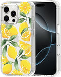 MOSNOVO Case for iPhone 16 Pro, [Buffertech 6.6ft Military-Grade Drop Protection] [Anti Peel Off Tech] Clear TPU Bumper Phone Case Cover Design - Lemon