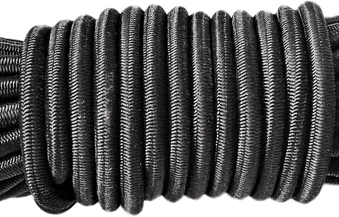 6 Pieces Heavy Duty 2 Hole Metal Cord Lock Clamp Toggle Stop Slider for Paracord, Elastic Rope, Cordage, Drawstrings + 5 Meters (16.4 FT) Shock Cord Crafting Stretch String Tie Down