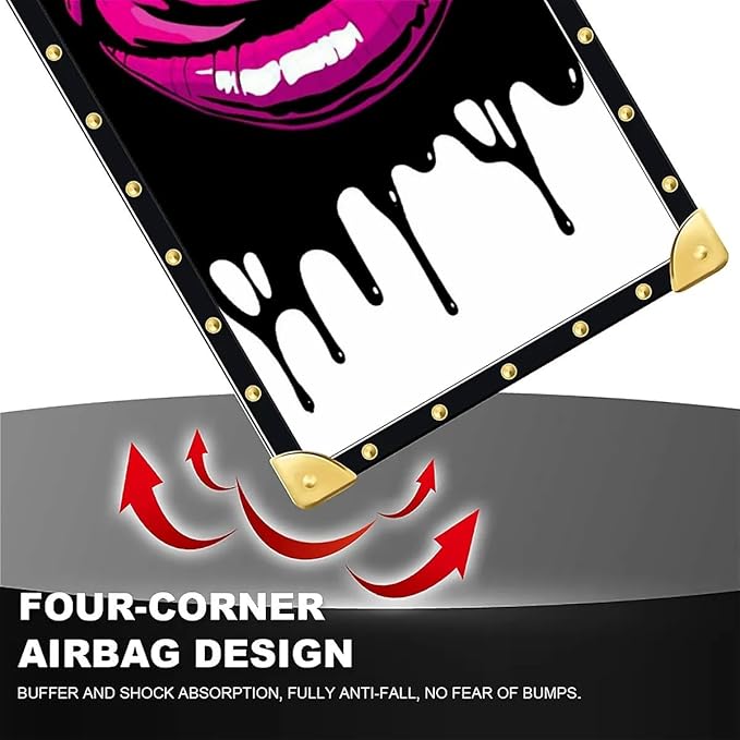 for iPhone 17 Air Case Luxury Golden Decoration for Girl Women Soft TPU Shockproof Protective Hard PC Back for iPhone 17 Air Crazy Pattern Black White Red Slap Sexy
