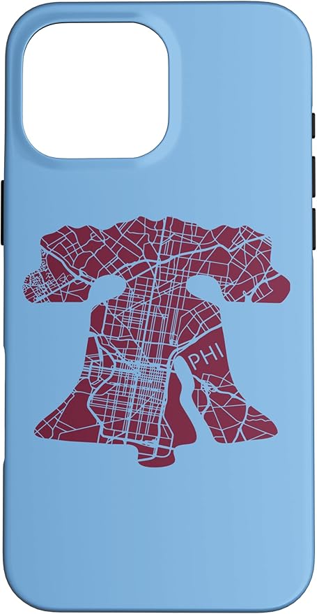 Philadelphia Street Map Liberty Bell Vintage Maroon Philly Case for iPhone 16 Pro Max