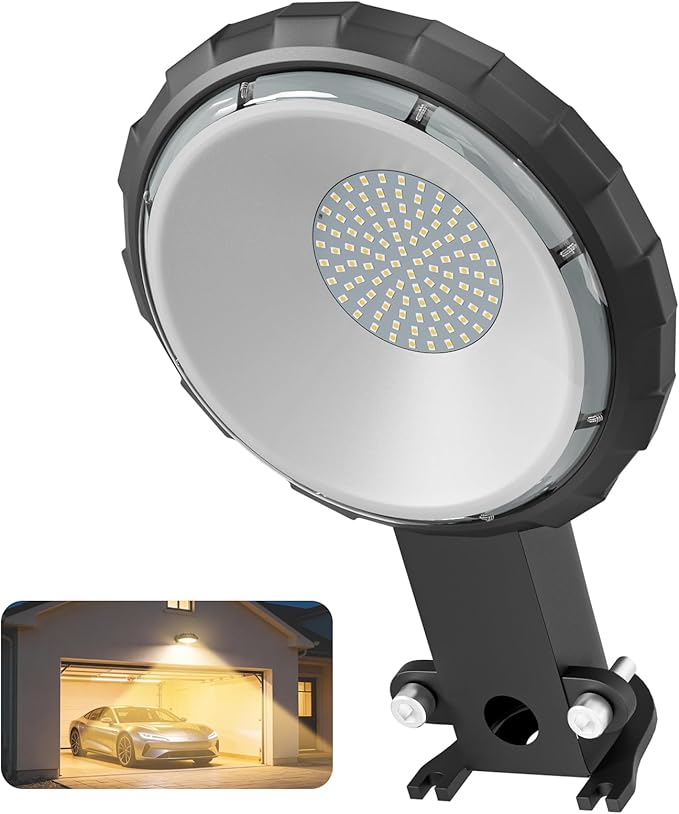 Karjoefar LED Barn Light, Dusk to Dawn Outdoor Lighting with 100W 10000LM 5000K Warm Light, IP65 Waterproof Outdoor Security Flood Lights for Garage Yard Street Warehouse Use