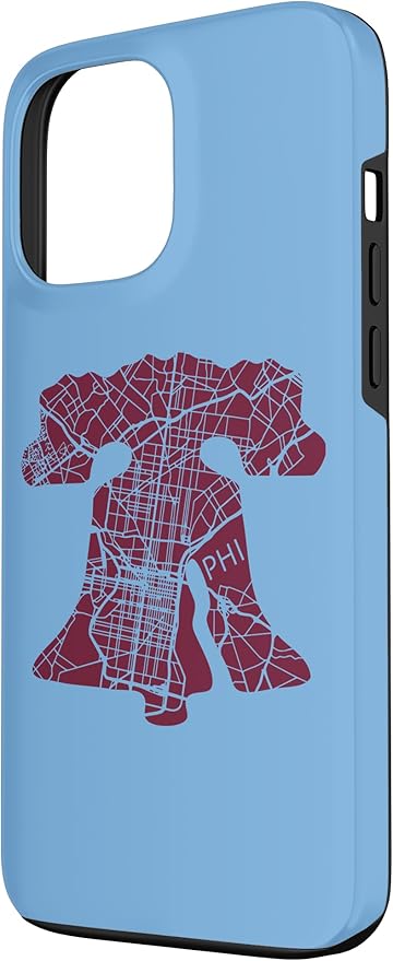 Philadelphia Street Map Liberty Bell Vintage Maroon Philly Case for iPhone 13 Pro Max