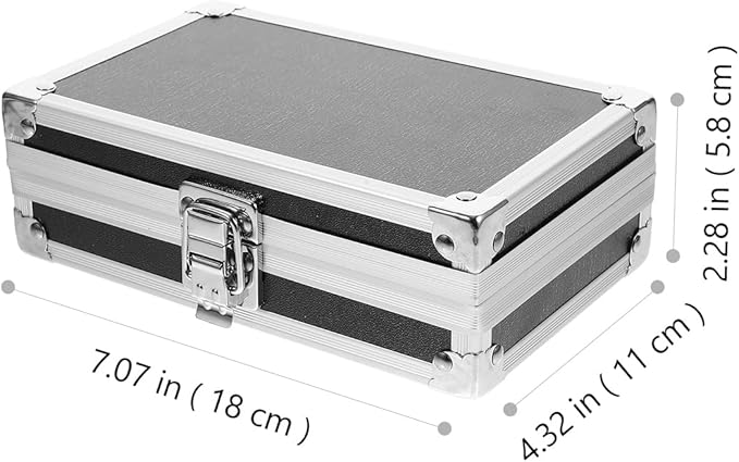 ERINGOGO Multi-Functional Aluminum Alloy Toolbox 4.3In Portable Small Tool Storage Case with Lock Lightweight Durable Organizer for Electronics Instruments Travel
