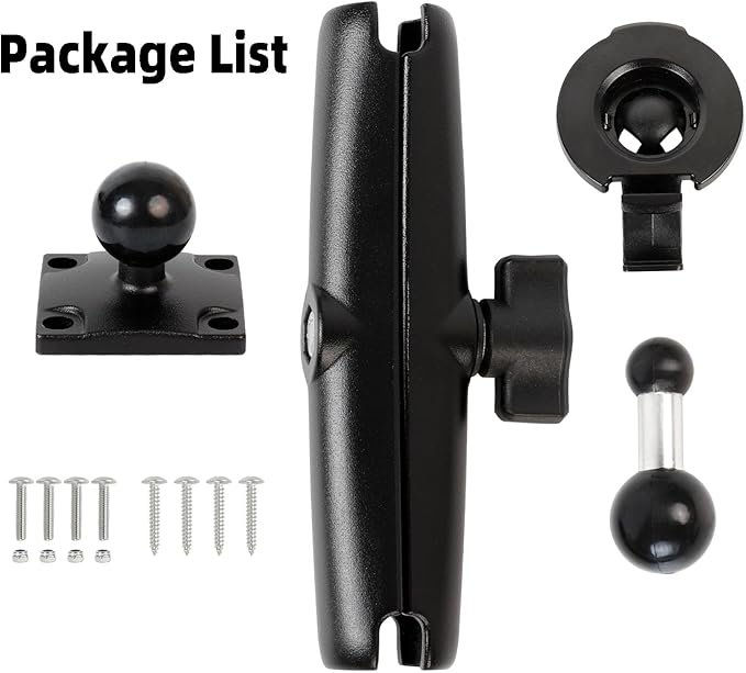 Aluminum GPS Bracket Mount with AMPS Drill Base - 17mm Ball Head & Replacement for Garmin Nuvi 42LM 44 52LM 54 55LMT 56 58 2407 2408 2447 2448 2467 2497 2507 2508 2547 2548