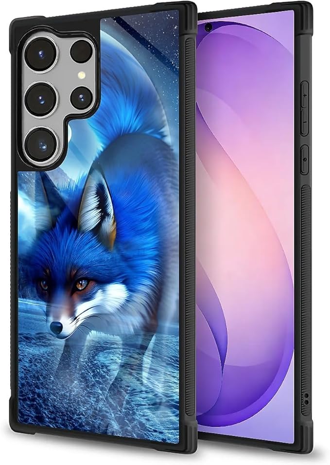 for Samsung Galaxy S26 Ultra Case,Graphic Design for Girl Boy Soft Silicone Hard Acrylic Shock Protection Designed for Samsung Galaxy S26 Ultra Snowy Mountain Fox Lake Pattern