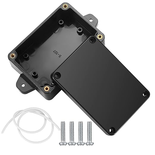 Project Box, 4pcs Junction Boxes, IP65 Waterproof Electrical Boxes, ABS Plastic Dustproof Electrical Project Case Power Junction Boxes with Fixed Ear for Outdoor Electronics - 3.3x2.3x1.37