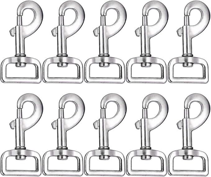 Lucky Goddness 10pcs Swivel Snap Hooks for Dog Leash Collar Linking, Metal Heavy Duty Eye Lobster Claw Clasp Multipurpose- Perfect for Pet Buckle Key Chain Purse Bag Making Handmade Crafts DIY Project