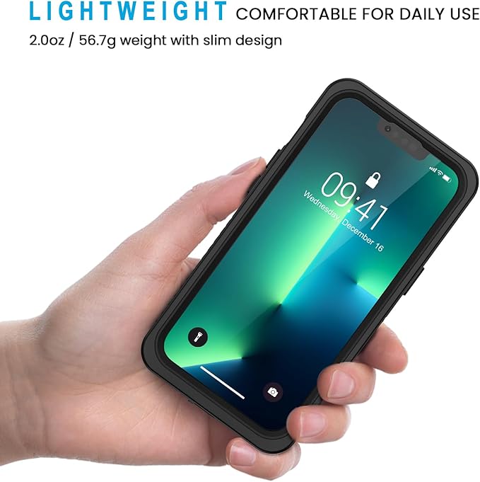 Lanhiem Magnetic for iPhone 13 Pro Case, Waterproof Dustproof Cover [Built in Screen Protector] [Compatible with MagSafe], Full Body Heavy Duty Phone Case for iPhone 13 Pro - 6.1” (Black)