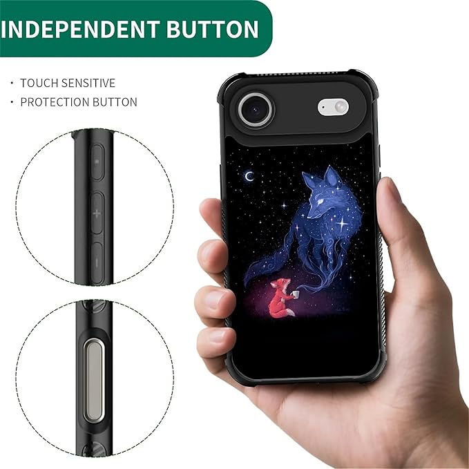 for iPhone 17 Air Case,for MagSafe Graphic Design for Girl Boy Soft Silicone Hard Acrylic Shock Protection Designed for iPhone 17 Air Galaxy Fox Wolf Pattern