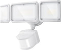 LEPOWER-TEC Zero Blind Spots Outdoor Security Light with 240° & 100ft Dual PIR Motion Sensor, 7000LM Adjustable Flood Light Brightness for Garage Driveway, Dusk to Dawn, IP65, Easy Hardwired Install
