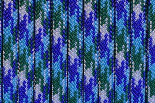 BORED? PARACORD! 550 lb Paracord – Ideal for Crafting, DIY Projects, Camping, Military & Active Outdoors – 300+ Colors – Tactical Parachute Cord Type III – Strong - Peacock 50 Feet