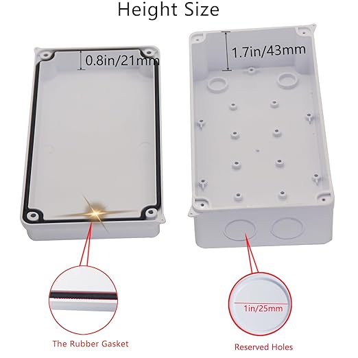 Electrical Box, Outdoor Waterproof Box IP65 Junction Box with Reserved Holes,ABS Plastic Project Box Power Cord Enclosure White 2Pcs 7.9 x 3.4 x 2.8 inch(200x100x70mm)