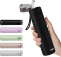 9oz Small Water Bottles with Straw, Mini Water Bottle with One-Hand Open Design, Leak-Proof Locking Lid for Hot&Cold Drinks, Small Travel Water Bottle - 100% Leakproof for School, Travel...(Black)