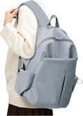 Small Backpack for School Girls Kids Women, Waterproof Bookbag Cute High School Backpack for Men Teen Boys, Lightweight College Back Pack Mochilas Escolares para Casual Daypack Rucksack Grey Blue